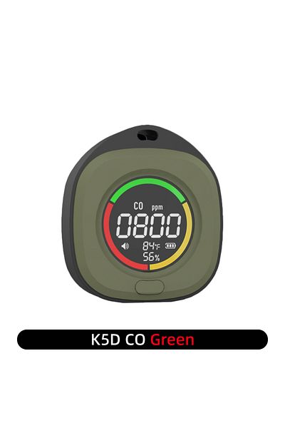 Choice K5D CO Green FMAI K5D Carbon Monoxide Detector CO Air Quality Monitor 1000mAh Battery LED Screen USB
