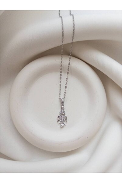 Minne Jewelry-Accessory Baykuş Kolye - Gümüş Renk Baykuş Kolye - Çelik Baykuş...