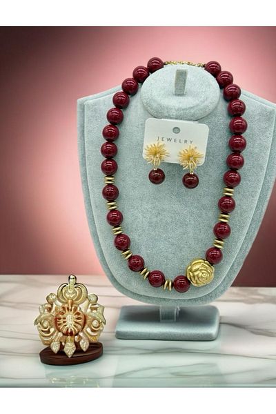 a rose jewelry Trendy Rose Bead Necklace