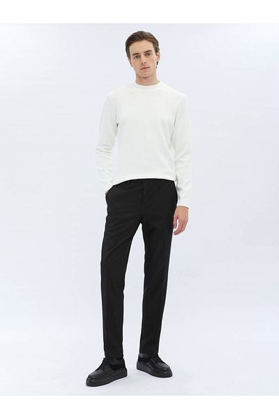 Kip Patterned Ecru Knitwear - Half Turtleneck