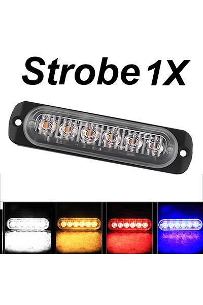 Choice White and Blue 1x Truck 12V 24V 6smd LED Strobe Warning Light Strobe Grille Flashing Lightbar Car Be