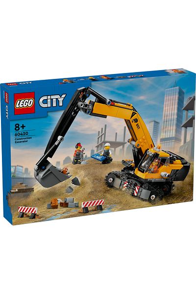 LEGO Set LEGO City - Excavator galben de constructii (60420)