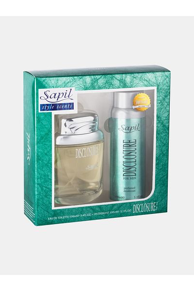 sapil مجموعة هدايا مكونة من عبوتين - عطر Disclosure Fro للرجال بسعة 100 مل ومزيل عرق بسعة 150 مل