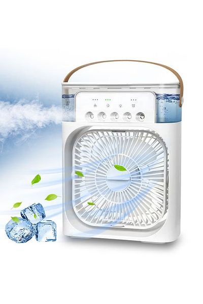 COOYA Portable Air Cooler Fan, 3 Speeds, 600ml with LED Night Light, 5 Sprays for Small Room