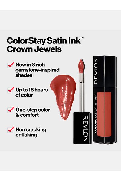 Revlon ColorStay Satin Ink Crown Jewels Liquid Lipstick, 37 Majestic Rose