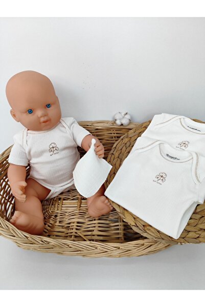 Tomuycuk 2-Piece Short Sleeve Baby Bodysuit - Ribbed Bodysuit, Snap-On Undershirt, 100% Cotton, Seasonal Gift