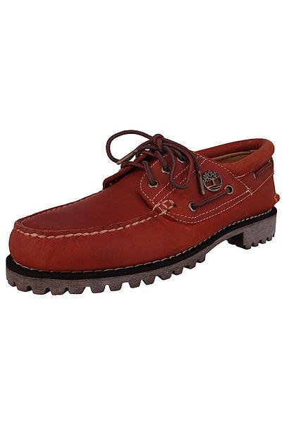 Timberland Herren Segel-/Bootsschuhe Halbschuhe Authentic Boat TB0A2PDQEJD Braun Medium Orange Leder mit Außen