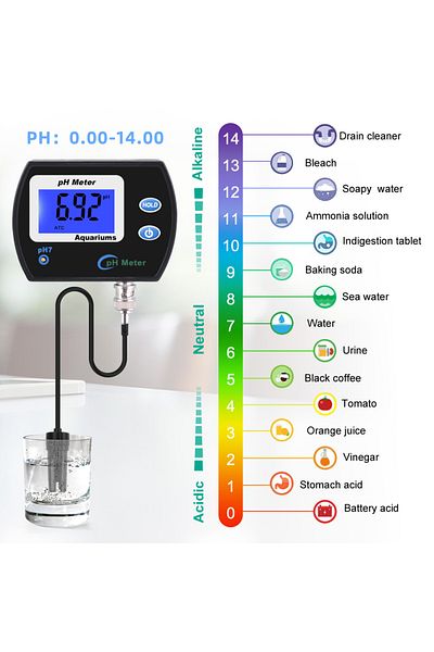 yieryi EU Plug Professional Accurate pH Meter for Aquarium Multi-parameter Water Quality Monitor Online pH