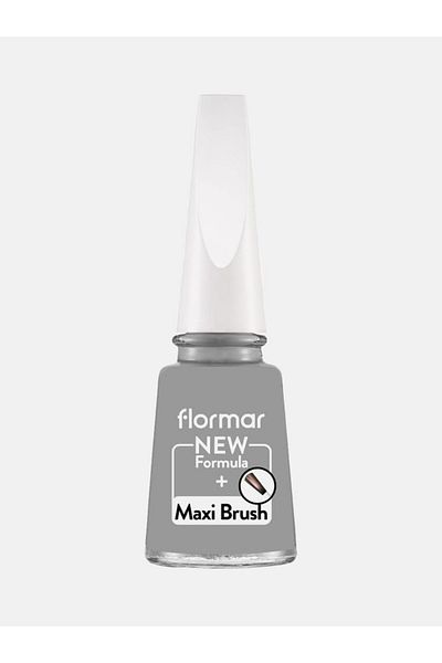 Flormar New Formula Maxi Brush Nail Enamel, 417 Steel Gray