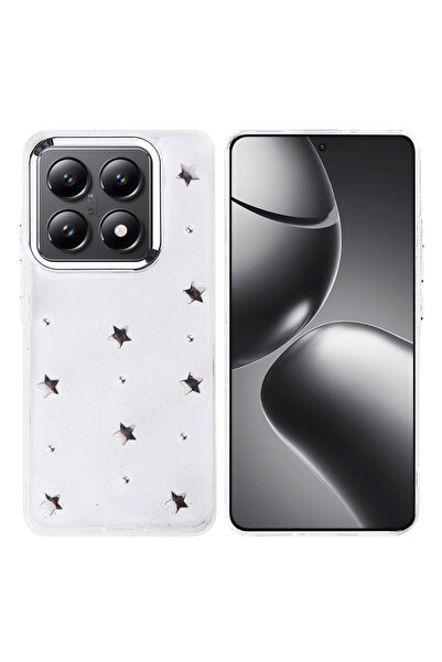 Ahlttiba غطاء متوافق مع غطاء عمود شفاف فضي شفاف للهاتف المحمول Xiaomi 14T Pro...