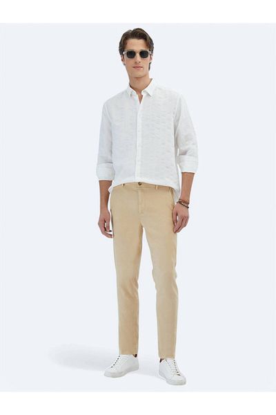 Kip White Regular Fit Woven Classic Shirt