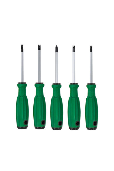 Choice مجموعة مفكات براغي خاصة مكونة من 5 قطع باللون الأسود على شكل حرف U وشكل Y ومثلث داخلي متقاطع وثلاث نقاط