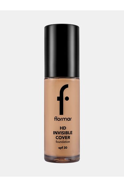 Flormar كريم أساس Invisible Cover HD مع عامل حماية من أشعة الشمس SPF30، 100 Mdium Beige