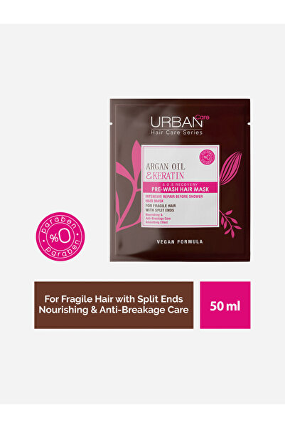 Urban Care زيت الأرغان والكيراتين، قناع خاص للعناية بالشعر قبل الاستحمام - نب...