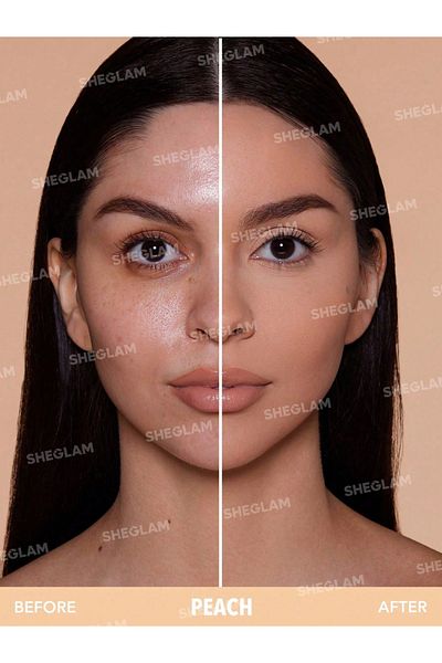 SHEGLAM بودرة أساس عالية التغطية من سكين فوكس، لون الخوخ