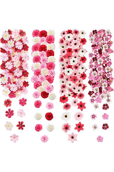 Choice 3 50Pcs Random Color Mixing Artificial Flowers Rose Fake Flowers Home Decor Wedding Decoration Cake.