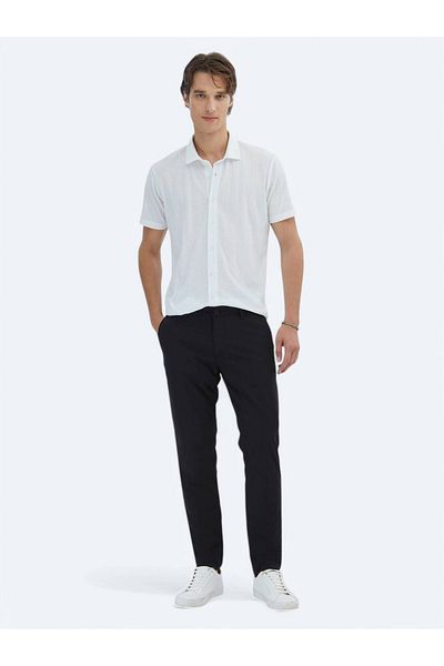 Kip White Patterned Regular Fit Casual Shirt