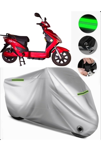 MotoEN غطاء دراجة نارية متوافق مع Volta VSX Premium (متوافق مع القفل) - رمادي
