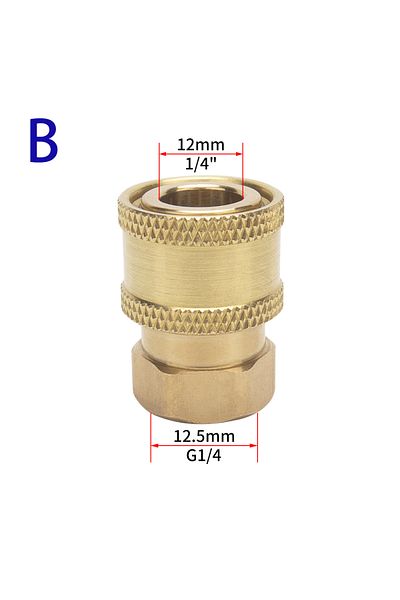 BEAR FORCE Quick Plug-f High Pressure Washer Adapter 1/4" Quick Connector Quick Release Fitting Power Washer Fa