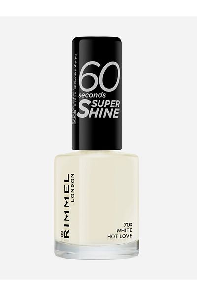 Rimmel 60 Seconds Super Shine Nail Polish 703 White Hot Love, 8 ml - 0.25 fl oz