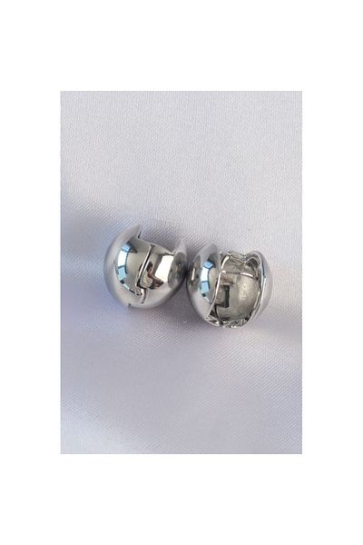 Skygo Silver Brass Colored Hollow Minimal Heel Stud Earrings - TJ-BKP8985