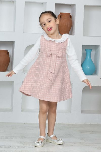 ANGELOS GIRLS Rochie din 2 piese din țesătură Chanel pentru fete (rochie+bluză Bady)12174