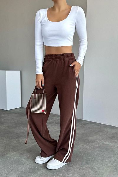 TANLA Side Stripe Tracksuit - Brown