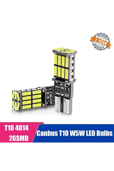 Choice3 مصابيح إضاءة خلفية للسيارة فائقة السطوع T10 بيضاء، عدد 2، بتقنية Canb...