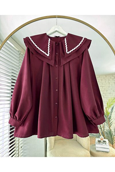 ensade Yaka Nakış Detay Dokuma Gömlek