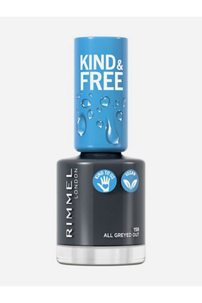 Rimmel طلاء أظافر كيند آند فري كلين - 158 - جميعها رمادي، 8 مل