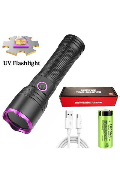 JONCELY Style B Powerful 365nm Uv Flashlight Type-c Rechargeable Waterproof 26650 Purple Light For Pet Urine