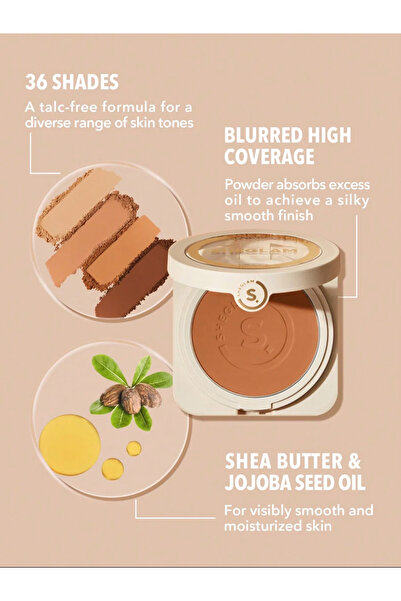 SHEGLAM Skin-Focus High Coverage Powder Foundation, Fair