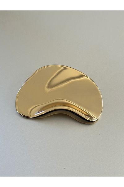 aensia Gold Gold Curved 3.81 cm Half Moon Model Metal Hanger Plated Coat Jacket Button - 1 Pcs