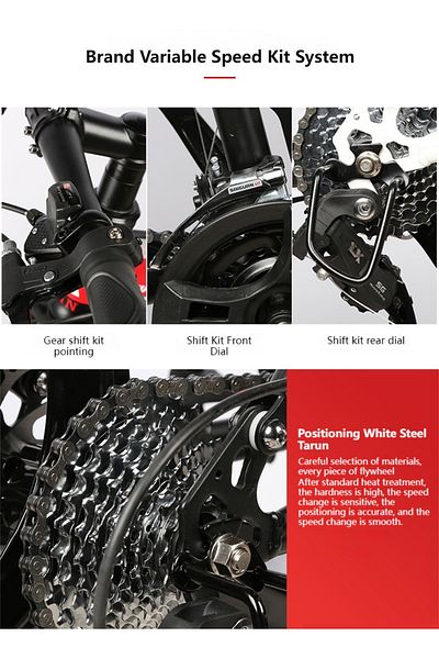 ETG 26 Inch Folding Mountain Bike, 24 Speed Full Suspension High-Carbon Steel Foldable Bicycle