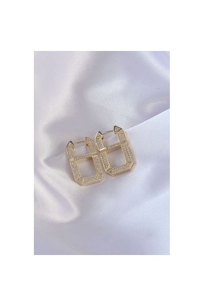 Skygo Vip Series Brass Gold Color Zircon Stone Serenay Earrings - Tj-Bkp9071
