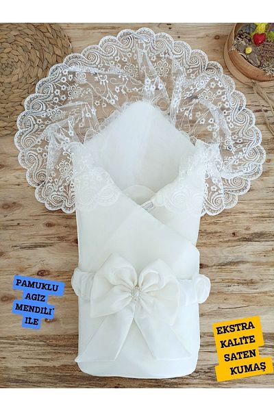 Tomuycuk 100% Cotton Ecru Sleeping Swaddle - Seasonal Baby Blanket & Hospital Release - Gift