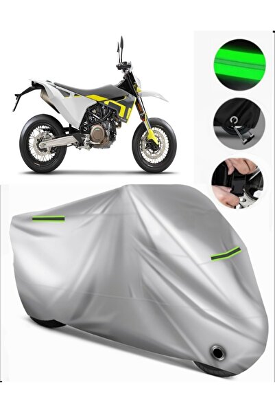 MotoEN غطاء دراجة نارية متوافق مع KTM 525 EXC Premium (متوافق مع القفل) - رمادي