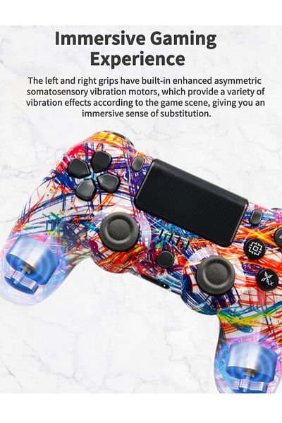 FlashHawk Camouflage Wireless Controller for PlayStation 4/PC/Steam with Gyroscope and Dual Vibration