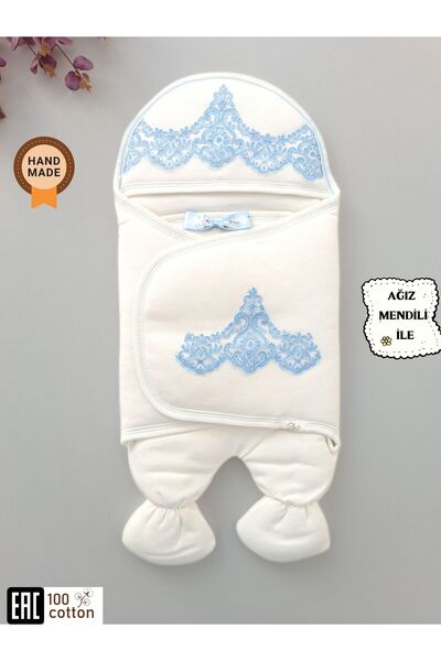 Tomuycuk Bebek Dış Kundak Battaniyesi Fistolu Lüks Ayaklı Bebek Kundağı Hasta...