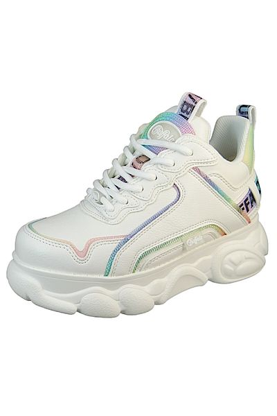 Buffalo Damen Low Sneaker CLD Chai 1636108 Weiß White/Rainbow Textil/Synthetik
