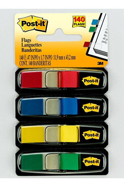 Post-it ® أعلام 683-4، 4 ألوان، 0.47 بوصة × 1.7 بوصة، 6 عبوات/كرتونة، 4 كرتونة/علبة