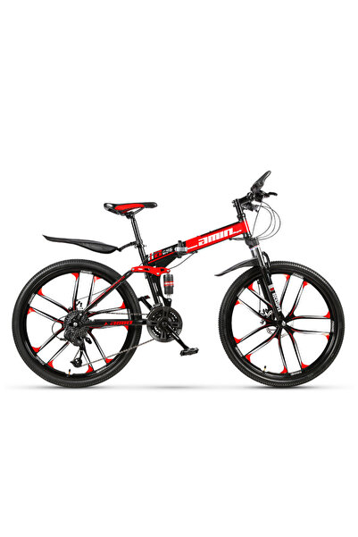 AMIN دراجة جبلية قابلة للطي مقاس 26 بوصة، 24 سرعة: نظام تعليق مزدوج، فرامل قر...