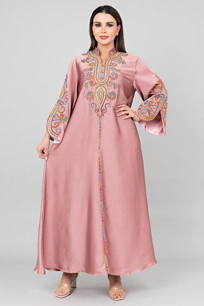 IKKXA جلابية مطرزة بشكل عصري