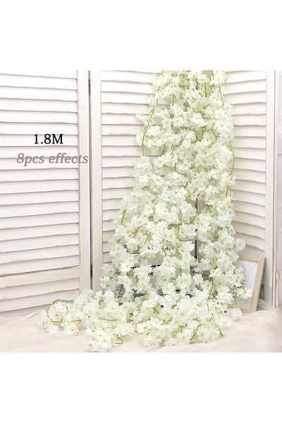 Choice White 180CM Artificial Sakura Flowers Vine Wedding Garden Rose Arch Home Party Decoration Christmas