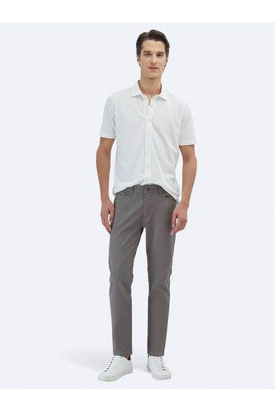 Kip White Patterned Regular Fit Casual 100% Cotton Shirt