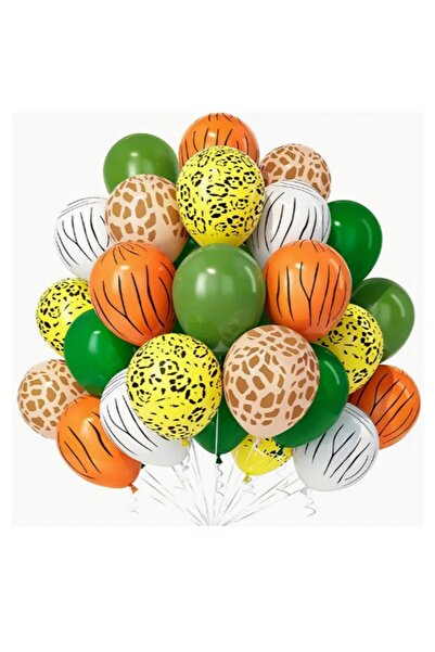 BİDOLUMUTLULUK Safari Desenli Doğum Günü Konsepti Parti Kutlama Doğum Günü Konsepti Balon