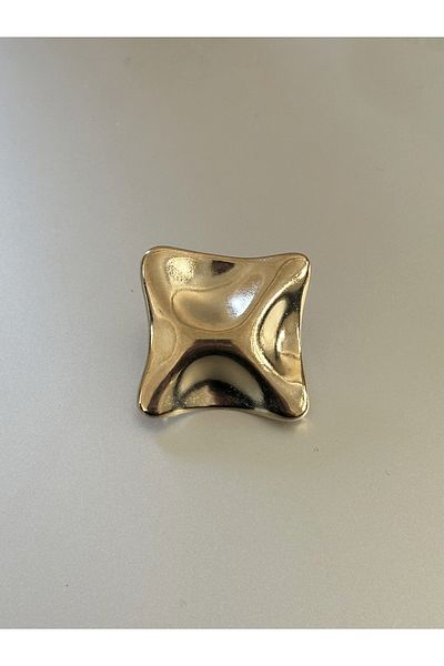 aensia Gold Zra Square Ravioli Model 3.43 cm Metal Coat Trench Coat Button - 1 Piece