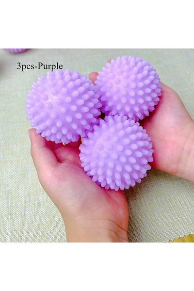 Choice 3pcs-Purple Anti-wrap laundry ball round pure white magic cleaning drum washing machine laundry drye