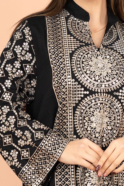 IKKXA Modern Embroidered Jalabiya