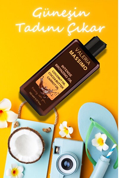 Valeria Massimo Yoğun Bronzlaştırıcı Yağ 150 ml (HAVUÇ,KAKAO;HİNDİSTAN CEVİZİ)